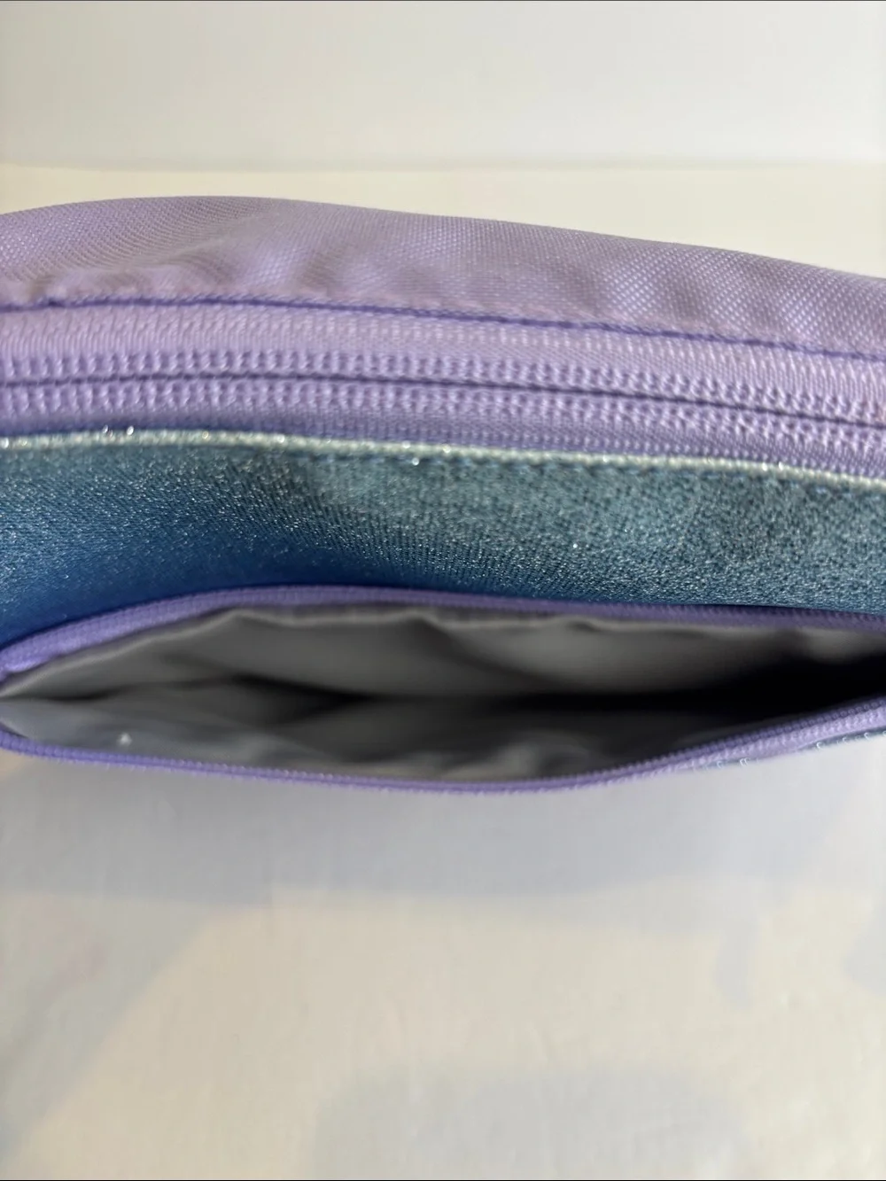 Pottery Barn Kids Lavender Aqua Ombre Sparkle Glitter Supplies Pouch